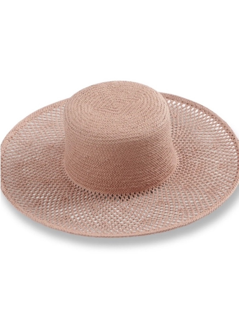 Lucky Brand Wide Brim Straw Hat in Dusty Rose